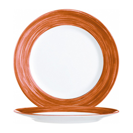 plate flat Ø 155 mm 234 mm BRUSH TERRACOTTA tempered glass product photo