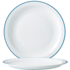 dessert plate HOTELIERE DELFT | tempered glass blue white | double edge line  Ø 195 mm product photo