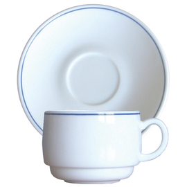 cup RESTAURANT DELFT 190 ml tempered glass narrow colour rim with saucer  H 58 mm product photo