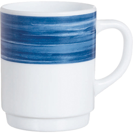 coffee mug BRUSH BLUE JEAN 25 cl tempered glass broad coloured rim product photo