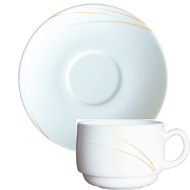 cup TORONTO PASSION 190 ml tempered glass line decor with saucer  H 58 mm product photo