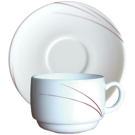 cup TORONTO PIMENT 19 cl tempered glass line decor with saucer  H 58 mm product photo