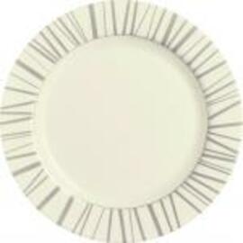 plate INTENSITY WILLOW glass grey cream white | rim with stripe pattern  Ø 205 mm product photo