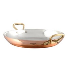 serving pan ELEGANCE copper Ø 120 mm H 25 mm | 2 bronze handles product photo