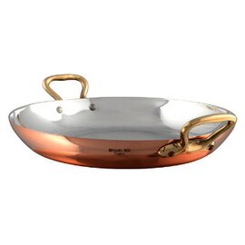 serving pan ELEGANCE stainless steel copper Ø 200 mm H 40 mm | 2 bronze handles product photo