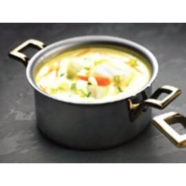 mini cooking pot 0.28 l stainless steel 0.8 mm  Ø 90 mm  H 45 mm  | brass handles product photo