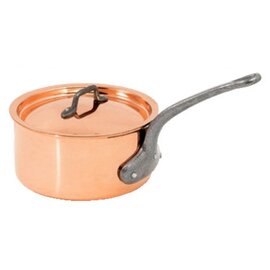 casserole 3.3 ltr stainless steel copper 2.5 mm with lid  Ø 200 mm  H 105 mm  | long cast iron handle product photo  L