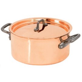 stewing pan 3.3 ltr stainless steel copper 2.5 mm with lid  Ø 200 mm  H 105 mm  | cast iron handles product photo