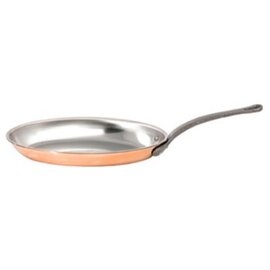 oval frying pan ALLIANCE  • stainless steel  • copper 2.5 mm pouring rim | 360 mm  x 210 mm | long cast iron handle product photo