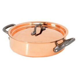 stewing pan 3.1 ltr stainless steel copper 2.5 mm with lid  Ø 240 mm  H 70 mm  | cast iron handles product photo