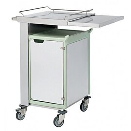 breakfast trolley 6 GN1/1  • steel coloured doors  • stainless steel cladding  • sliding board product photo