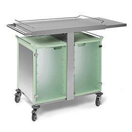 breakfast trolley 2 x 6 GN1/1  • stainless steel cladding  • transparent doors  • sliding board product photo