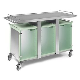 breakfast trolley 3 x 6 GN1/1  • stainless steel cladding  • transparent doors product photo