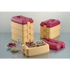 individual food carrier red yellow | 2 compartments  | 355 mm  x 241 mm  H 479 mm product photo  S