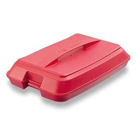 Lid for individual food carrier, polypropylene, red, 355 x 241 x H 87 mm (outside) product photo