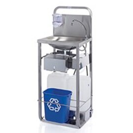 mobile handwash basin wheeled floor unit  • foot pump  | cold water  | 483 mm  x 422 mm  H 1243 mm product photo  L