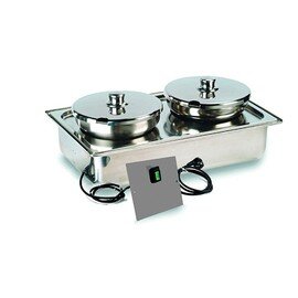chafing dish removable lid with 2 pots 230 volts 700 watts 2 x 4 ltr  L 545 mm  H 220 mm product photo