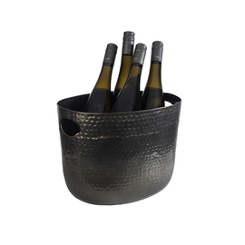champagne cooler Aluminium black hammered | 7 ltr | 300 mm  x 235 mm H 230 mm product photo