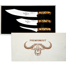 knife set PREMIUMCUT Spicy Orange meat knife | chef's knife | filleting knife | blade length 30 cm | 20 cm | 17 cm product photo