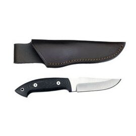Hunting knife, D 2 steel, 57-58 HRC Rockwell, punched, blade length: 11 cm, handle: made of noble Mikarta, riveted, with saddle-holder product photo