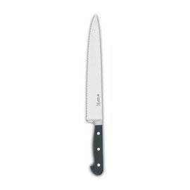 chef's knife narrow forged wavy cut  | riveted | black | blade length 25 cm product photo