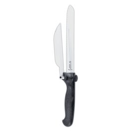 CLEARANCE | bread knife straight blade serrated serrated edge | black spacer | blade length 18 cm  L 34.2 cm product photo