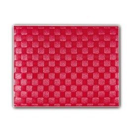 Fabric placemat Plastic Pp (polypropylene) Ruby red rectangular 400 mm 300 mm product photo