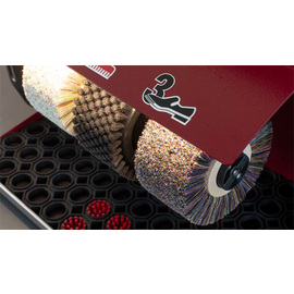 shoe shine machine Polifix 2 plus  • chromium coloured matt with illumination | foot sensor | 3 brushes Ø 220 mm product photo  S