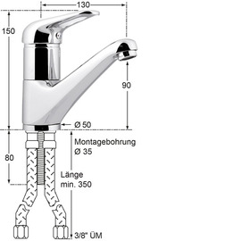 basin mixer Lena lever mixer tap swiveling 180 ° product photo  S