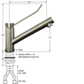 Spültischbatterie exis | pull-out shower head product photo  S