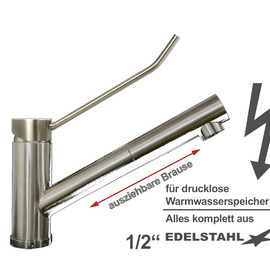 Spültischbatterie exis | for non-pressurized hot water storage tanks product photo