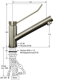 Spültischbatterie exis | for non-pressurized hot water storage tanks product photo  S