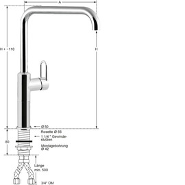 Column battery profi 3/4" H 470 mm | lever mixer tap outreach 300 mm product photo  S