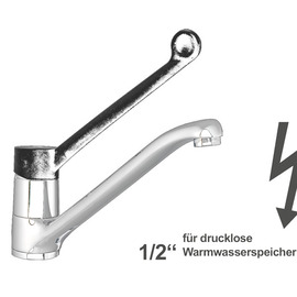 Spültischbatterie juna | for unpressurized storage | long lever | black outreach 230 mm product photo