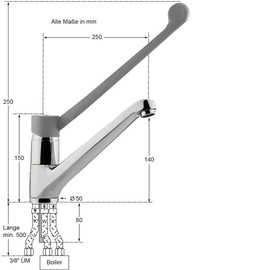 Spültischbatterie xena | for unpressurized storage | long lever outreach 250 mm product photo  S