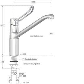 Spültischbatterie puna | lever bent on a pillar product photo  S