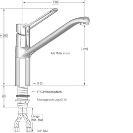 Spültischbatterie puna | short ring lever on a pillar product photo  S