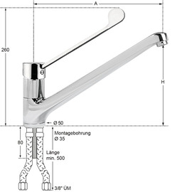 Spültischbatterie Lena | long lever outreach 300 mm product photo  S