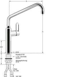 Column battery profi 3/4" H 420 mm | lever mixer tap outreach 300 mm product photo  S