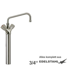 Column battery claro 3/4" stainless steel | two-handle mixer tap outreach 250 mm product photo
