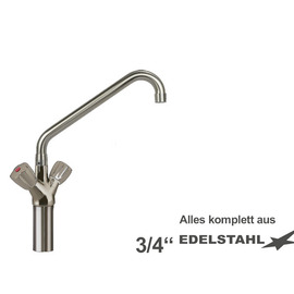 Column battery CLASSIC 3/4" | 4-wing handle | two-handle mixer tap outreach 300 mm product photo