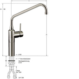 Column battery Master 3/4" | lever mixer tap outreach 300 mm product photo  S
