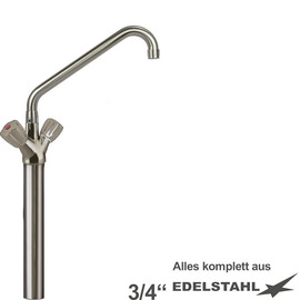 Column battery CLASSIC 3/4" C-spout angled | two-handle mixer tap outreach 300 mm product photo