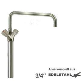 Column battery CLASSIC 3/4" C-spout straight | two-handle mixer tap outreach 400 mm product photo