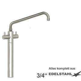 Column battery ximac 3/4" stainless steel | two-handle mixer tap outreach 450 mm product photo