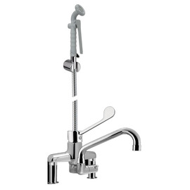 multi-purpose cleaning kit varia lever mixer tap two-hole standing fitting shower gray product photo