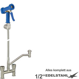 multi-purpose cleaning kit xaria two-handle mixer tap two-hole standing fitting shower blue | hose length 1000 mm T-valve product photo