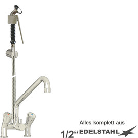 multi-purpose cleaning kit vaxia two-handle mixer tap two-hole standing fitting shower head black | gray | hose length 800 mm product photo