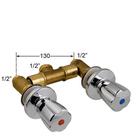 Wall mounted battery meyo 1/2" | Pentachrome metal handle product photo  S