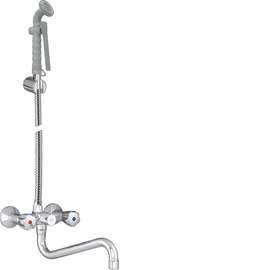 multi-purpose cleaning kit varia two-handle mixer tap two-hole wall-mounted shower gray S-spout product photo